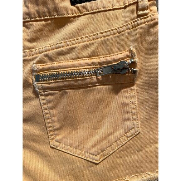 Rockstar Sushi Distressed Cutoff Shorts Size 26 Peach Zip Pocket Denim - Picture 5 of 7